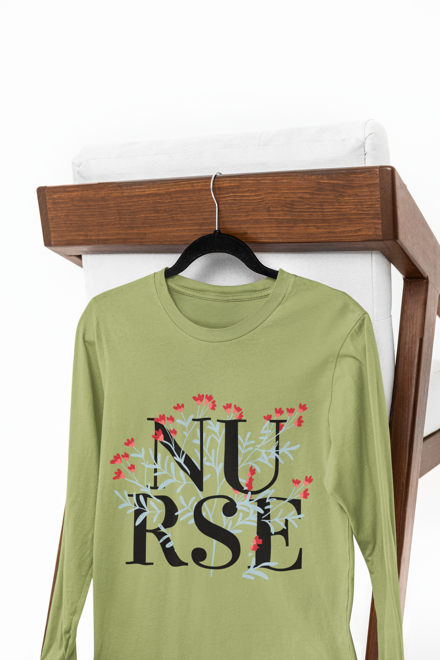 Floral Nurse Long Sleeve Tee