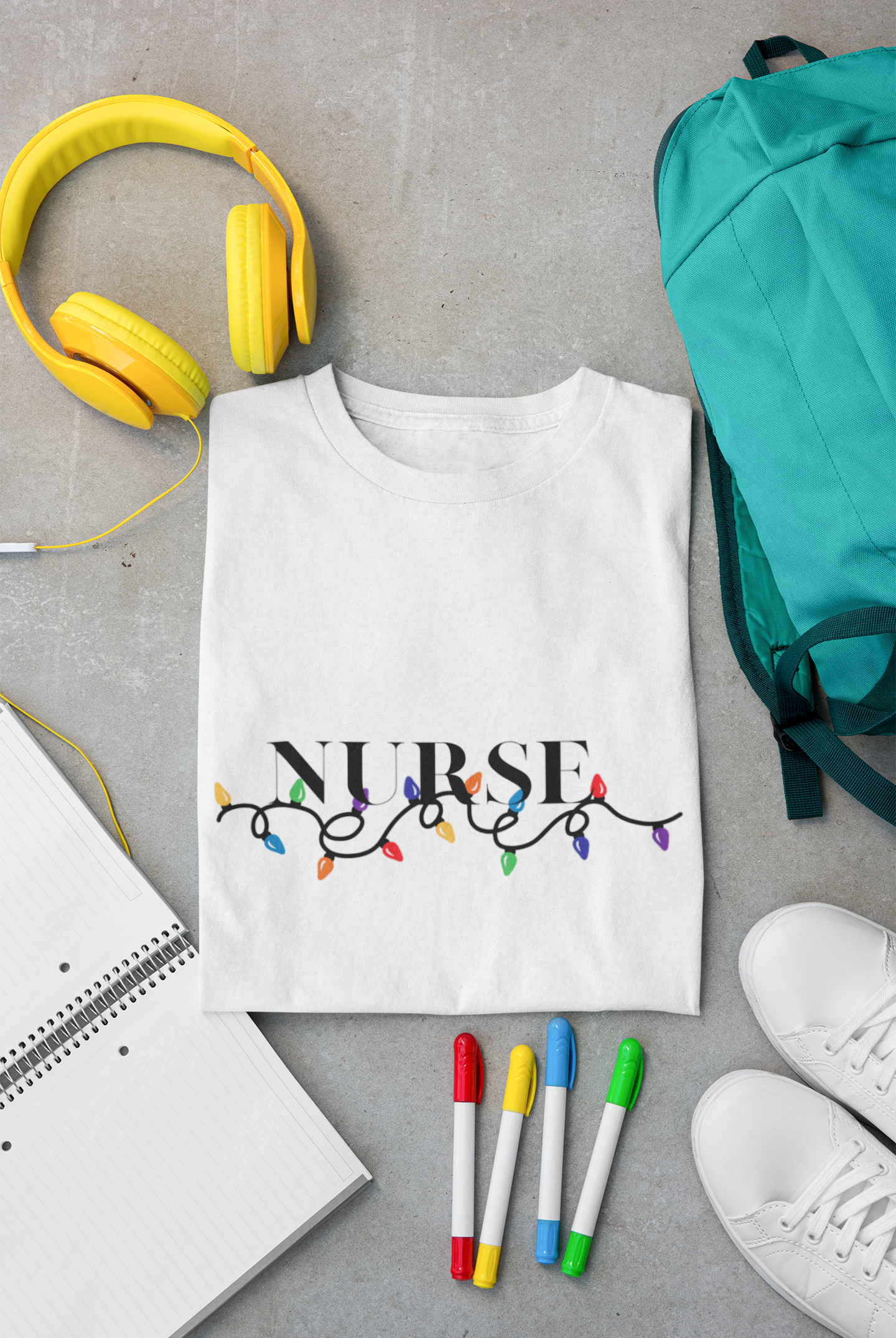 Nurse Christmas lights  classic tee