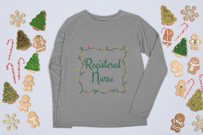 Registered Nurse Christmas lights Long Sleeve Tee