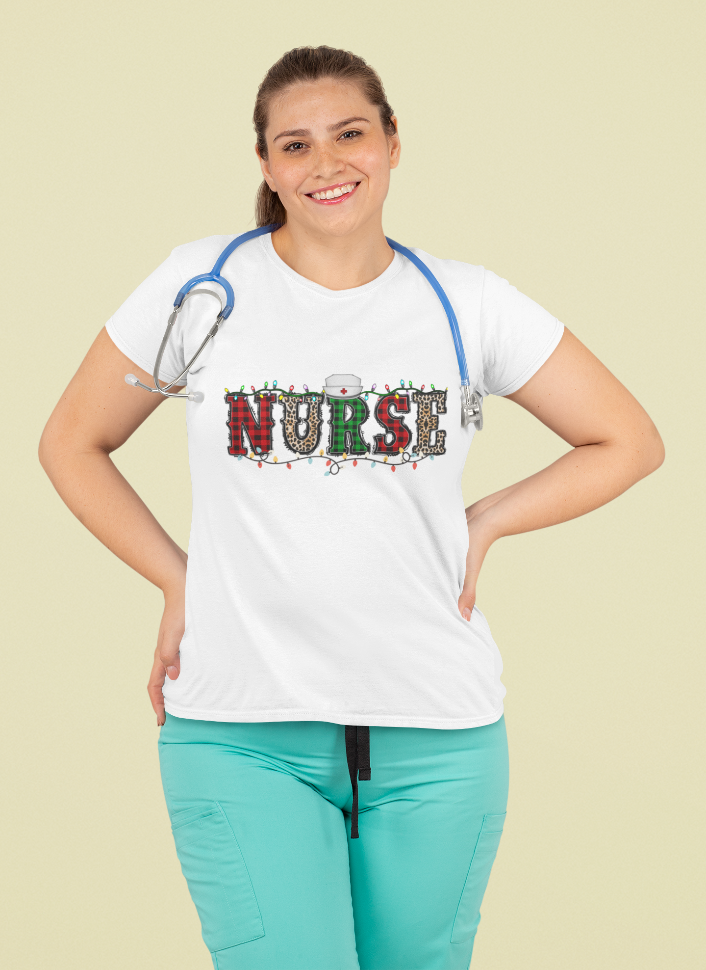 Nurse Christmas Lights Short sleeve t-shirt 